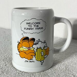Vintage ‘78 Enesco Garfield Welcome To Th Funny Farm Mug Beer Stein Ceramic Mug